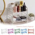 2-Tier Plastic Shelf Makeup Organizer Hot on Sale