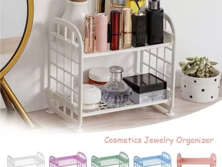 2-Tier Plastic Shelf Makeup Organizer Hot on Sale