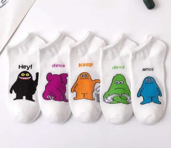 5 Pairs Cartoon Pattern Socks Hot on Sale