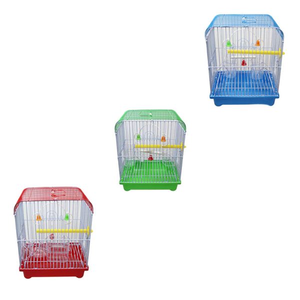 Small Bird Cages 22cm x 27cm for Canaries, Budgies, Finches, Metal, Accessories - Random Colour Discount