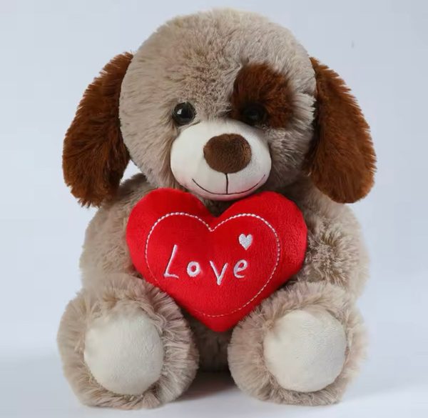 25CM Cute Heart Bear Dog Plush Red Heart Online Sale