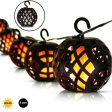 Solar LED Rattan Ball Flame Effect String Light Sale