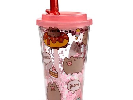 Shatterproof Double Walled Cup with Lid and Straw - Pusheen Foodie Online now