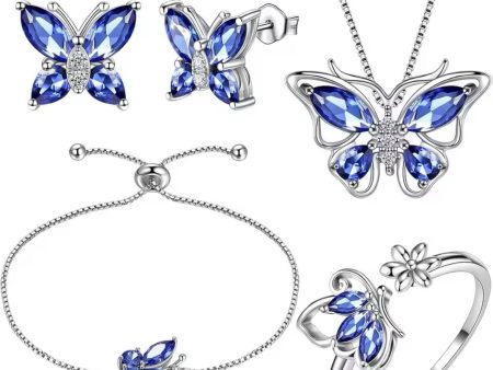 5pcs Butterfly Jewelry Set Online Sale