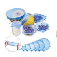 6pcs Microwave Safe Silicone Stretch Lids Flexible Bowl Covers - Transparent Blue Online