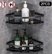 2Pcs Corner Shower Caddy Bathroom Storage Shelf Rack Basket Tray Organiser Tidy Supply