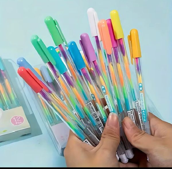 12-Pack Multicolor Gel Highlighter Pens For Sale