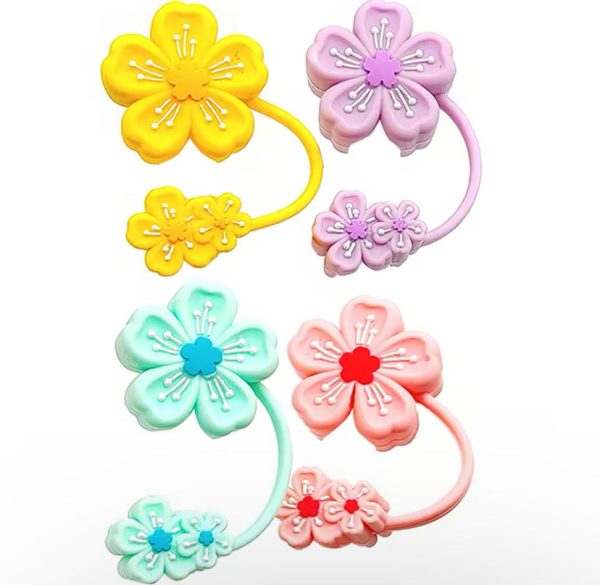 4 Flower Straw Stoppers Fashion