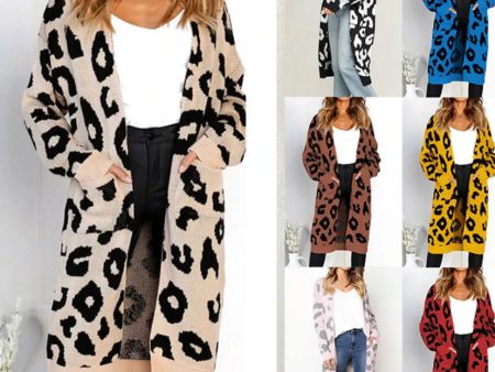 Women Long Leopard Cardigans Cheap