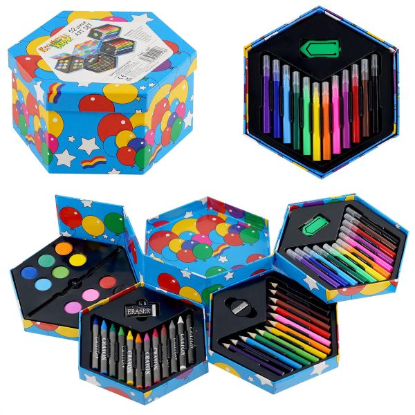 52 PCS Craft Art Artists Set Hexagonal Box on Sale