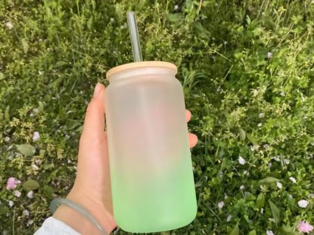 18OZ glass & straw Sale