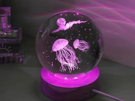 3D Jellyfish Crystal Ball Lamp For Sale