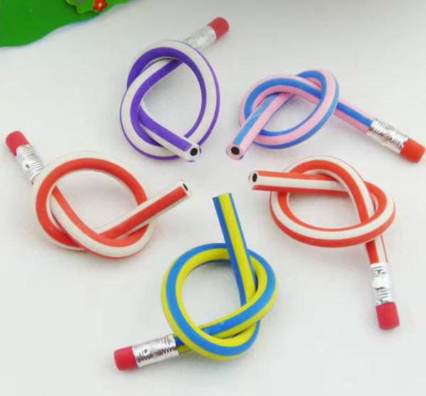 5pc Colorful Magic Bendy Flexible Soft Pencil with Eraser For Cheap