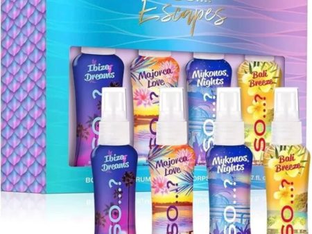 Summer Escapes Body Mist 4x50ml Womens Girls Gift Set, Fragrance Spray Set Online Sale