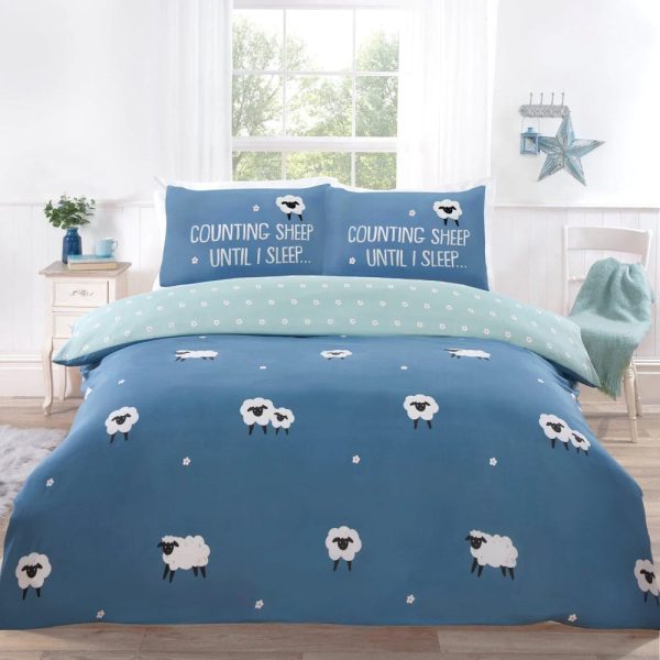 So Soft Counting Sheep Blue Duvet Cover Set Hot on Sale