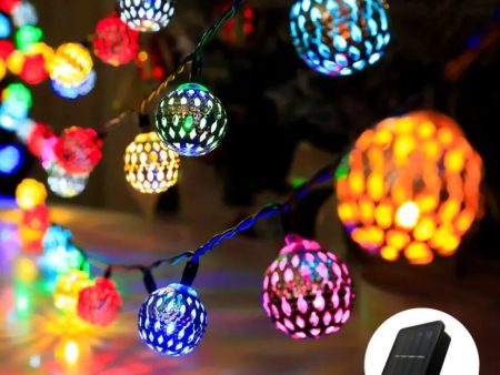 6.5M 30LED Moroccan Ball Solar String Lights Fashion