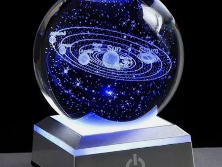 3D Colorful Planet Globe Galaxy Night Light LED Crystal Bedside Table Lamp USB Online now