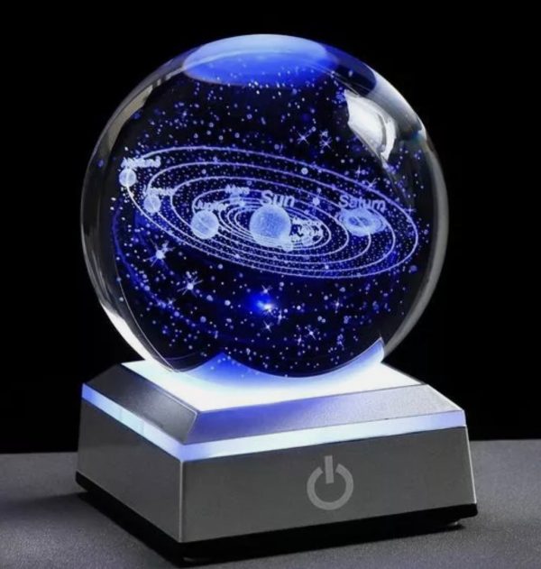 3D Colorful Planet Globe Galaxy Night Light LED Crystal Bedside Table Lamp USB Online now