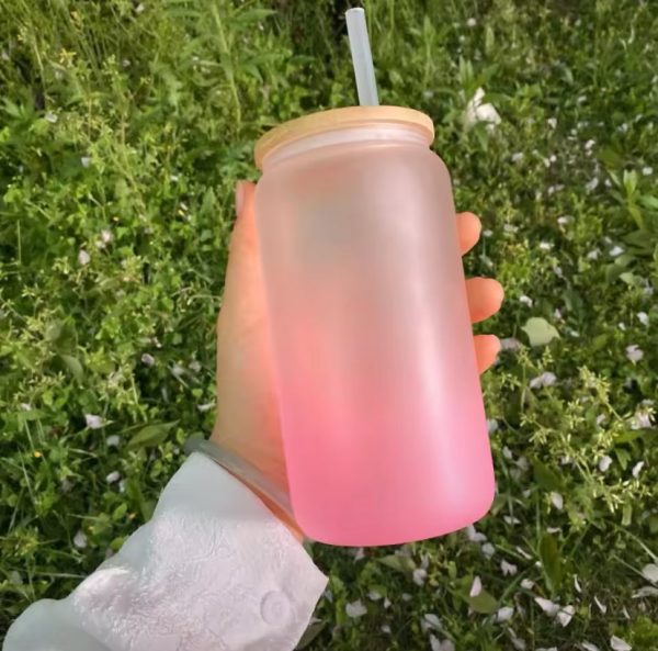 18OZ glass & straw Sale