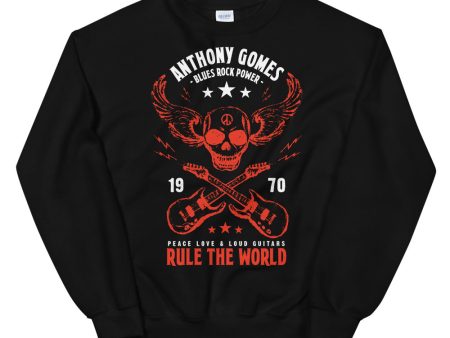 Anthony Gomes Red Skull Unisex Sweatshirt For Sale