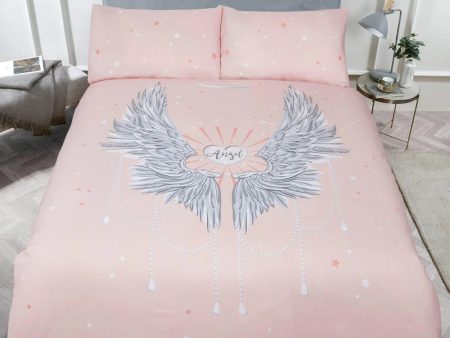 Angel Wings Glitter Blush Pink Duvet Cover Set Online Sale