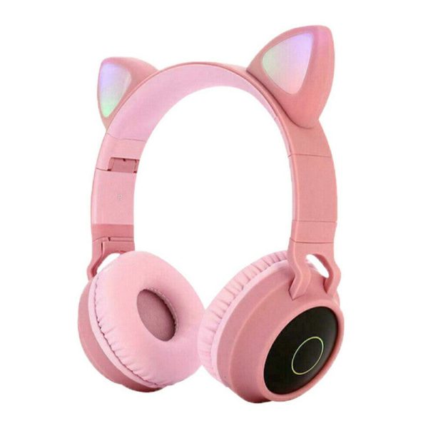 Wireless Cat Ear Bluetooth 5.0 Stereo Bass Headset LED Lights Earphone for Adults Online Hot Sale