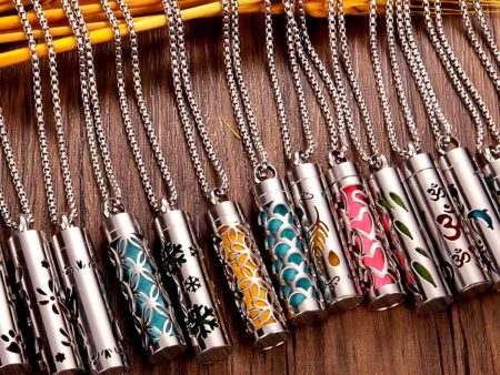 Stainless Steel Vertical Bar Air Freshener Perfume Oil Diffuser Locket Hot on Sale