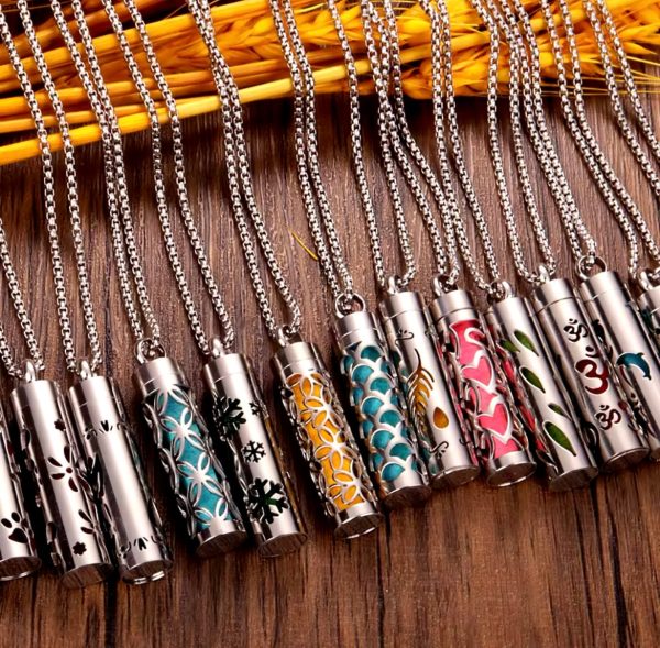 Stainless Steel Vertical Bar Air Freshener Perfume Oil Diffuser Locket Hot on Sale