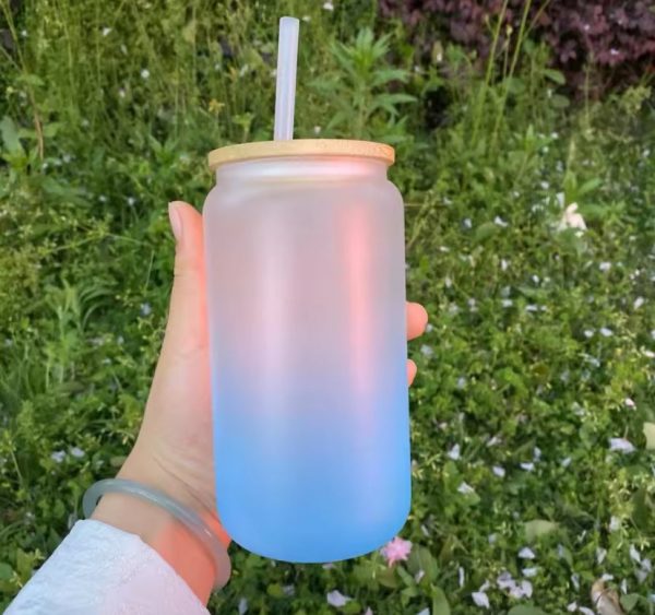 18OZ glass & straw Sale