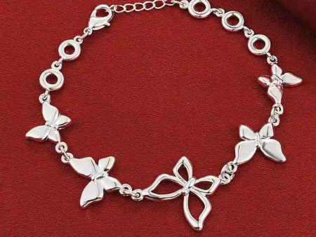 Women s 925 Sterling Silver Butterfly Bracelet Online now