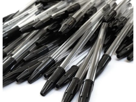 100 Black Ballpoint Pens Fashion