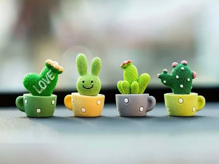 1 Set Of 4, Resin Succulent Cactus mini For Sale