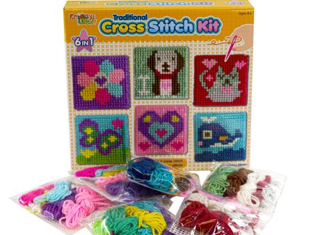 6 in 1 Traditional Cross Stitch Kit for Kids Online Sale