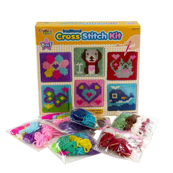 6 in 1 Traditional Cross Stitch Kit for Kids Online Sale