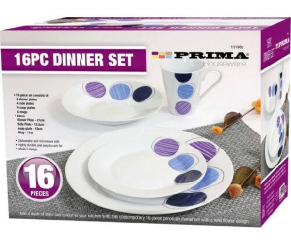 16PC DINNER SET KITCHEN PLATE MUG SIDE BOWL DINNERWARE Fashion