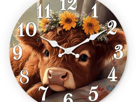 16inch Highland Cow Clock For Discount