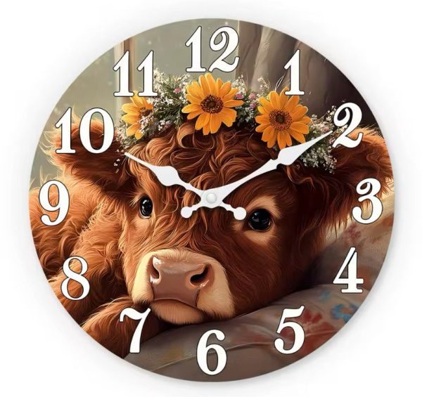 16inch Highland Cow Clock For Discount