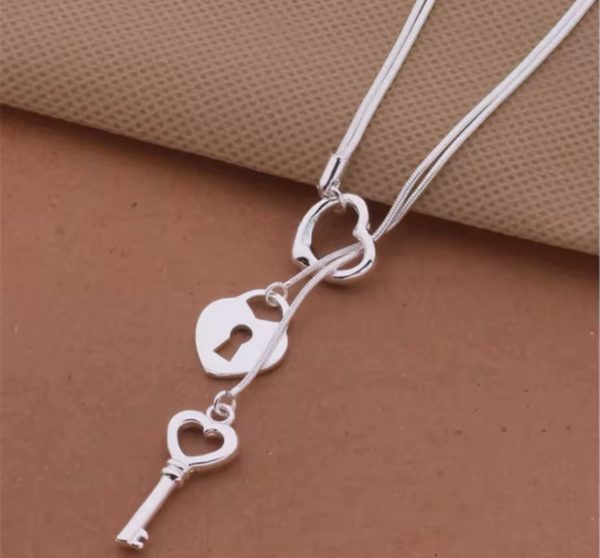 925 Sterling Silver Charms Necklace 45CM For Discount