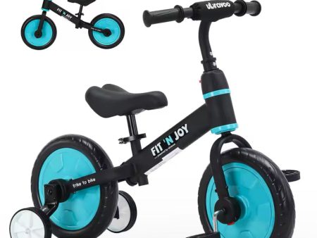 4-in-1 Kids Balance Bike with Pedals & Training Wheels on Sale