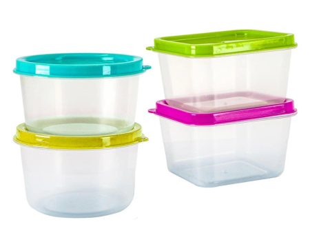 Set of 4 Mini Food Storage Containers with Lids on Sale