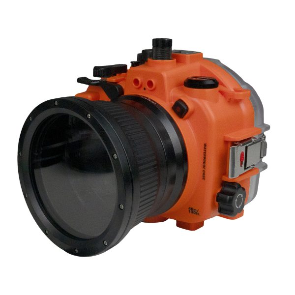 Sony A7 IV Salted Line series 40M 130FT Waterproof camera housing with Aluminium Pistol Grip trigger (Standard port). Orange Online now