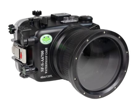 Sea Frogs Sony A6700 40M 130FT Waterproof camera housing with 4  Glass flat port for Sigma 18-50mm F2.8 DC DN (zoom gear included) Fashion