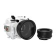 60M 195FT Waterproof housing for Sony RX1xx series Salted Line with 67mm threaded short   Macro port for RX100 III IV V (White) Online now