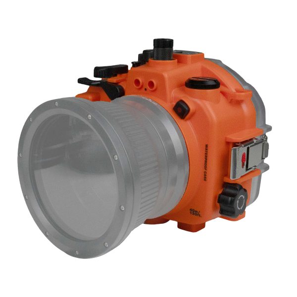 Sony A7 IV Salted Line series 40m 130ft waterproof camera housing with 8  Dome port V.8. Orange For Discount