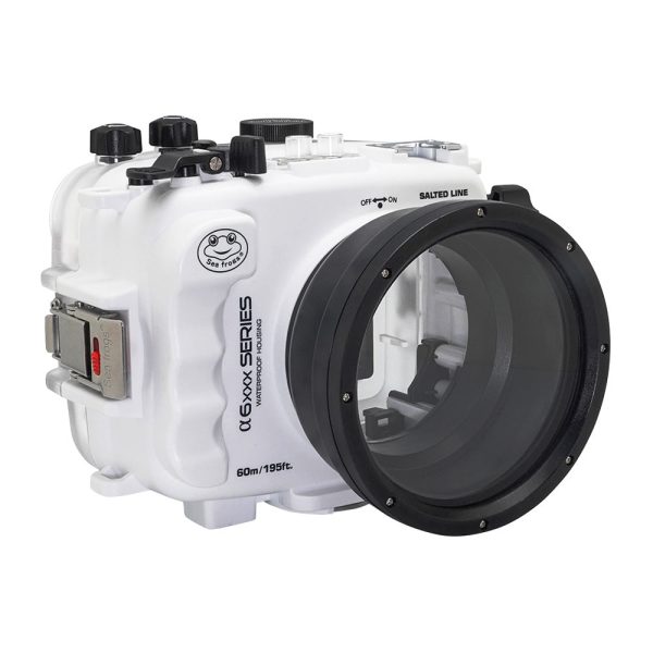 Sea Frogs UW housing for Sony A6xxx series Salted Line with 8  Dry dome port (White)   GEN 3 Fashion