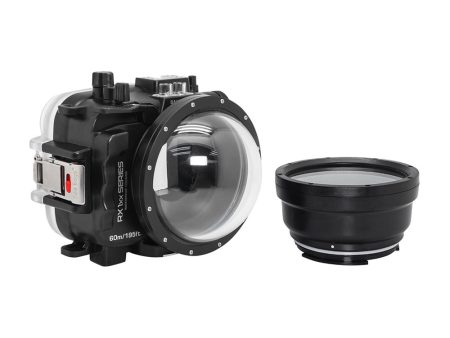 60M 195FT Waterproof housing for Sony RX1xx series Salted Line with 4  Dry Dome Port (Black) Online Hot Sale