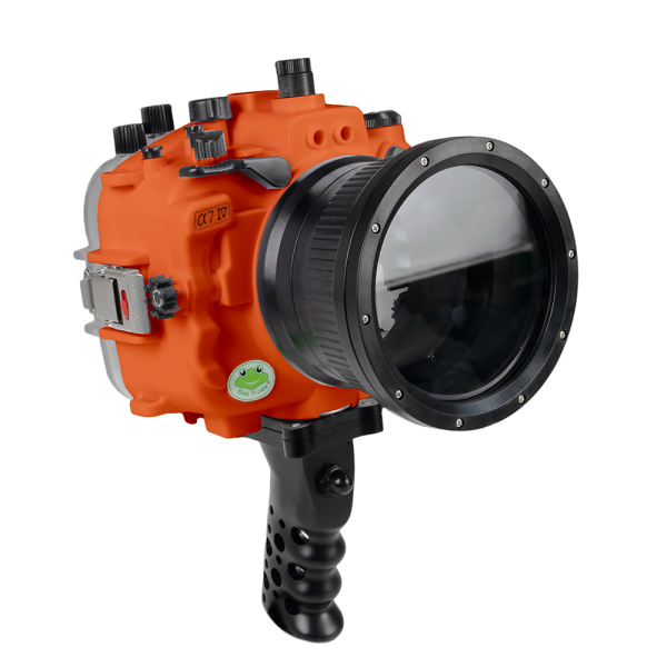 Sony A7 IV Salted Line series 40M 130FT Waterproof camera housing with Aluminium Pistol Grip trigger (Standard port). Orange Online now