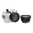 60M 195FT Waterproof housing for Sony RX1xx series Salted Line with 67mm threaded short   Macro port for Sony RX100 VI   VII (White) Supply