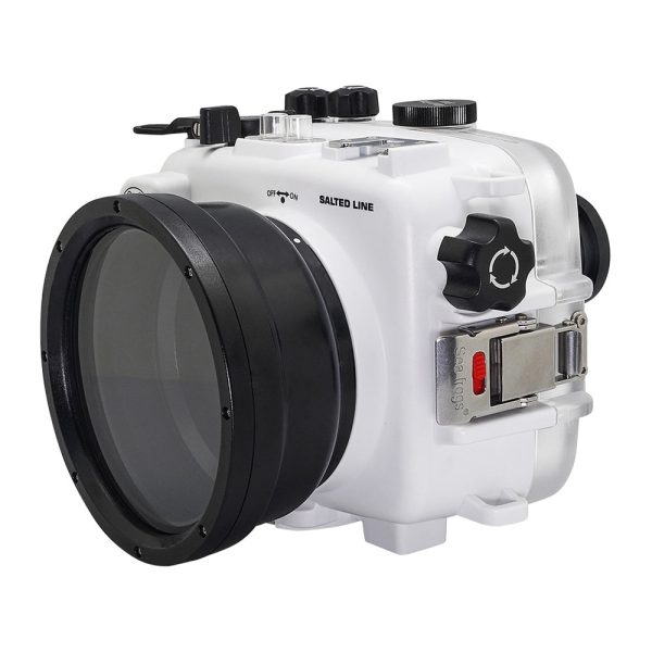 Sea Frogs UW housing for Sony A6xxx series Salted Line with 8  Dry dome port (White)   GEN 3 Fashion