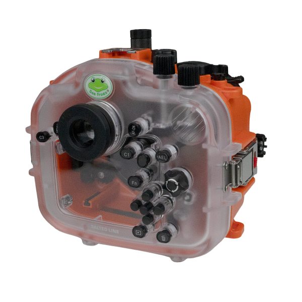 Sony A7 IV Salted Line series 40M 130FT Waterproof camera housing with Aluminium Pistol Grip trigger (Standard port). Orange Online now